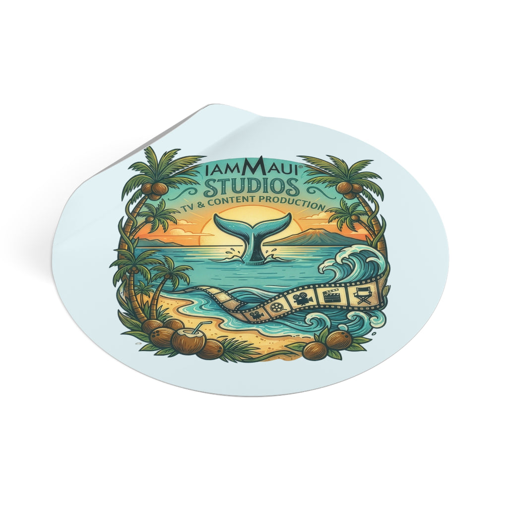 IAMMAUI® Studios Round Vinyl Sticker — Island Edition